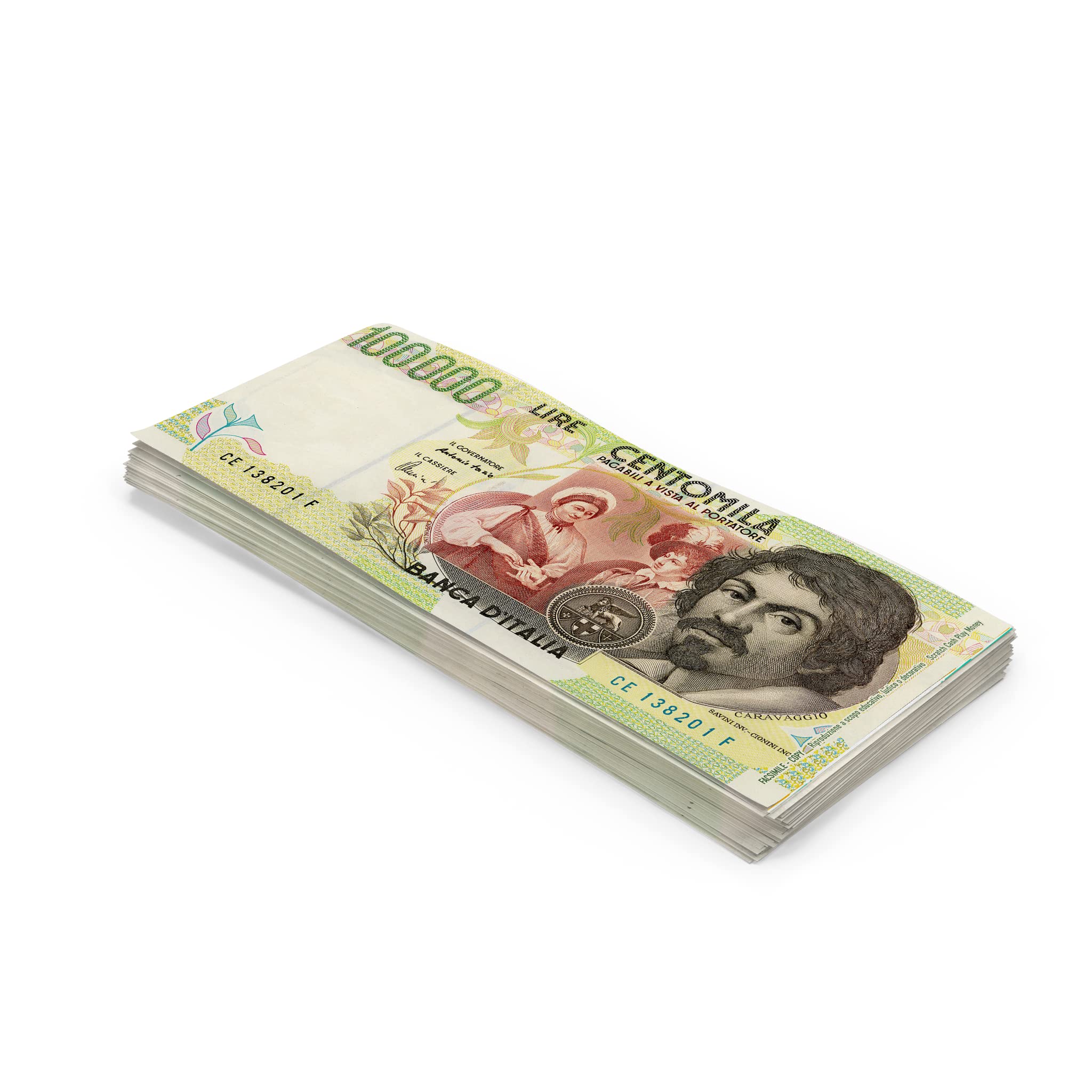 Scratch Cash 100 x ₤ 100.000 Lira Play Money (Real Size)