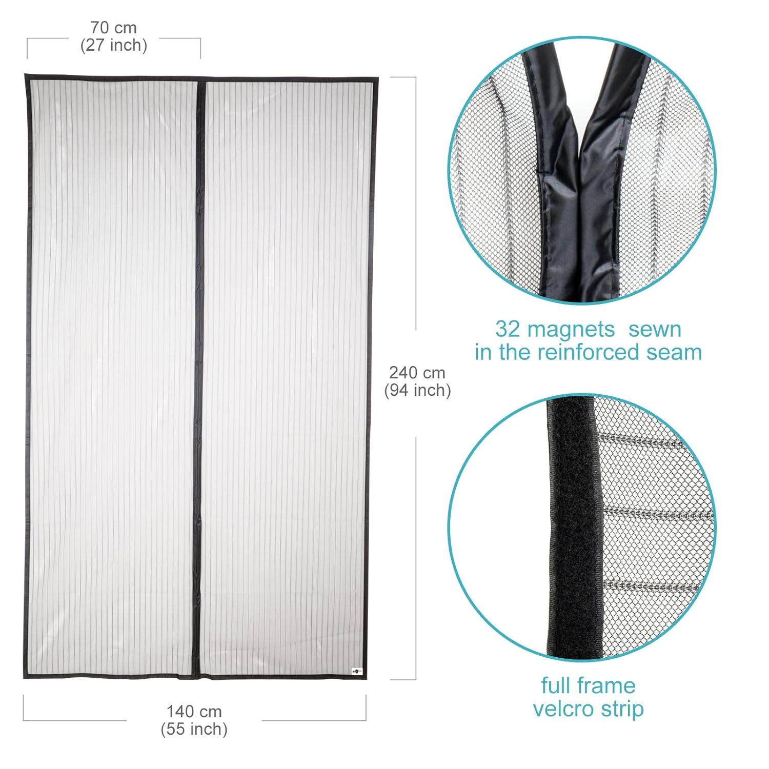 Der Magnetvorhang ist Ideal für die Balkontür Nicht Kürzbar Kellertür