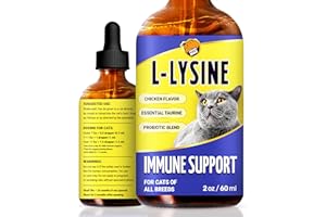 CHEWY MAX L Lysine for Cats for Respiratory & Immune Support – Cat Antibiotic to Help with Watery Eyes, Cough, Runny Nose, Sneezing – Taurine & Vitamins for Kittens & Senior Ones – Chicken Flavor – 2-Oz Drops