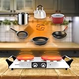 Duronic Hot Plate HP2 SS 2500W Double Hob Stainless Steel with Handles view 4