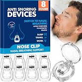 Anti Snoring Devices, 8-Count Snore Stopper Magnet Silicone Nose Clips | Adjustable Silicone Nose Clip with U-Shaped, Reusable and Stop Snoring Solution for Comfortable and Quieter Sleep, 8 Pack