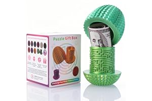 YONASO Christmas Decorations and Cash Gift Idea - Egg Shaped Puzzle Box with Hidden Compartment, Reusable Treasure Gift Box for Adults Teens Christmas Halloween Birthday