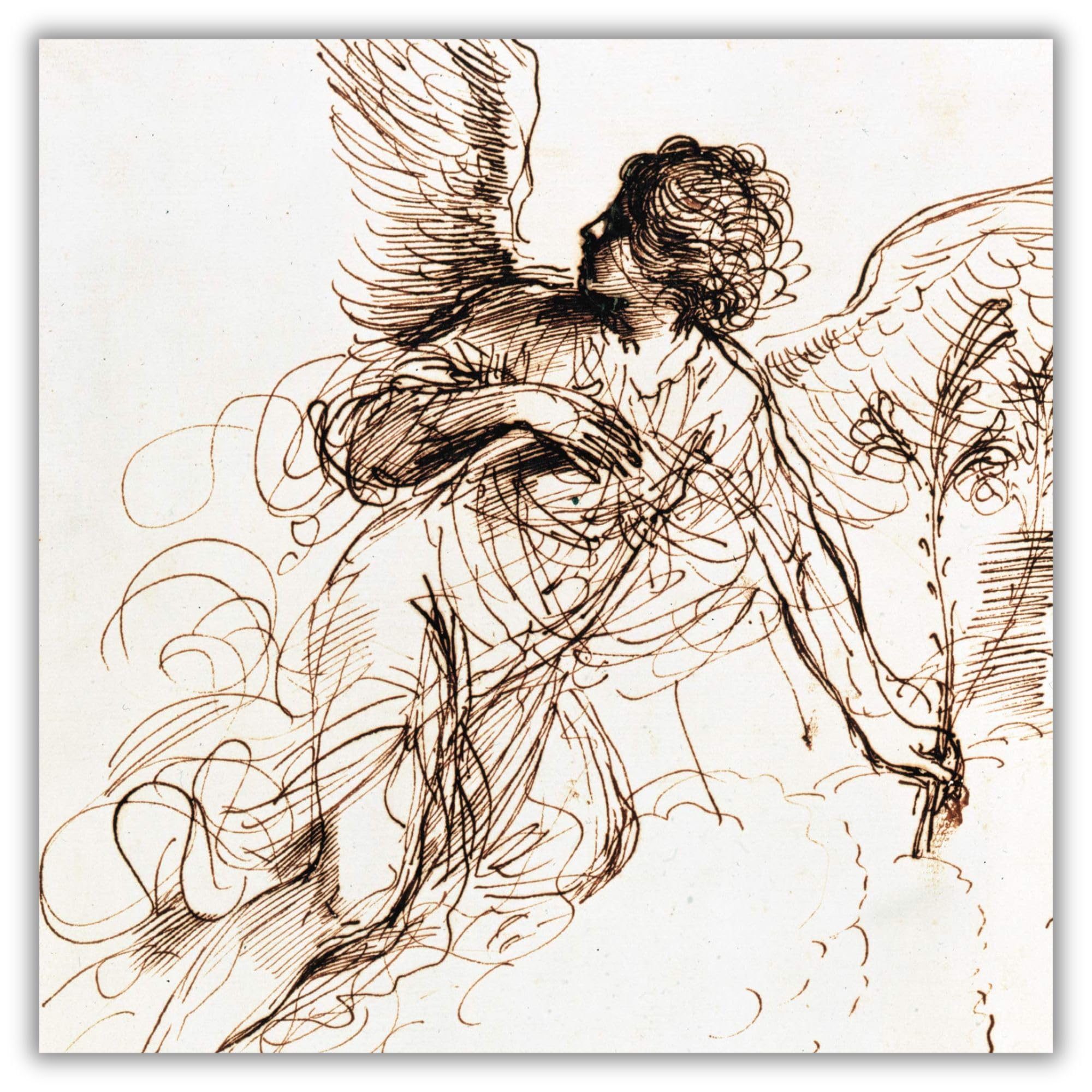 Pack of 8 Charity Christmas Cards (ALM-ALCX9953) - Study of an Angel - 8 Artistic Cards From the Almanac Gallery