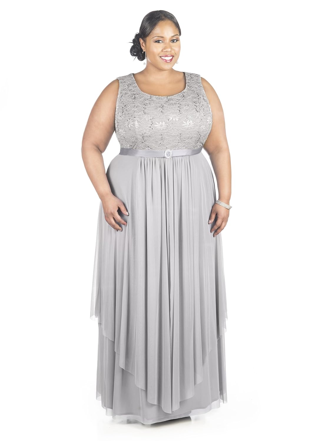 r&m richards silver dress