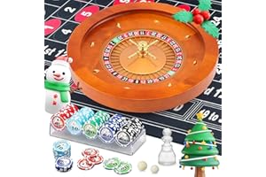 Proshine 18" Wooden Roulette Wheel Set with 47.2 * 23.6” Roulette Tablecloth 100pcs Poker Chips Roulette Win Marker Dual Ball