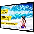 VEVOR Projector Screen Fixed Frame 110inch Diagonal 16:9 4K HD Movie Projector Screen with Aluminum Frame Projector Screen Wall Mounted for Home Theater Office Use