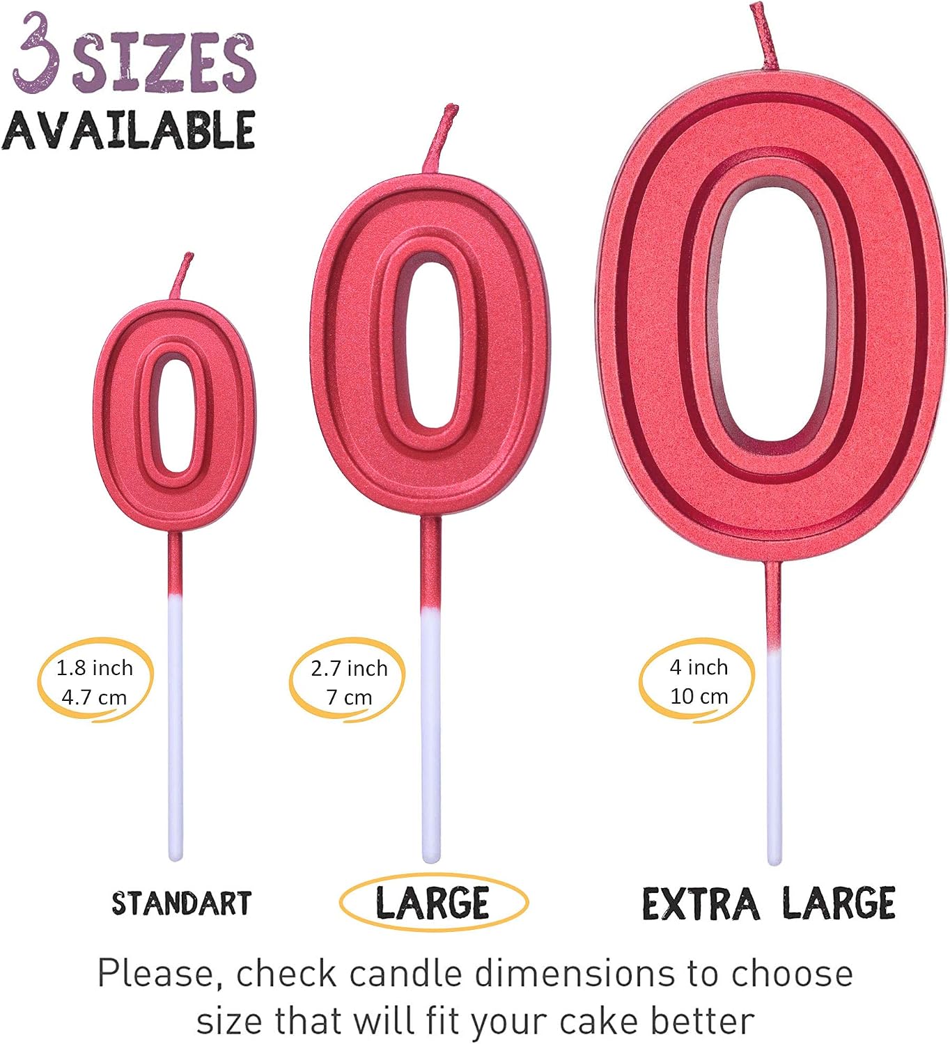 GET FRESH Number 10 Birthday Candle, Red Number Ten Candles on Sticks - Image 4