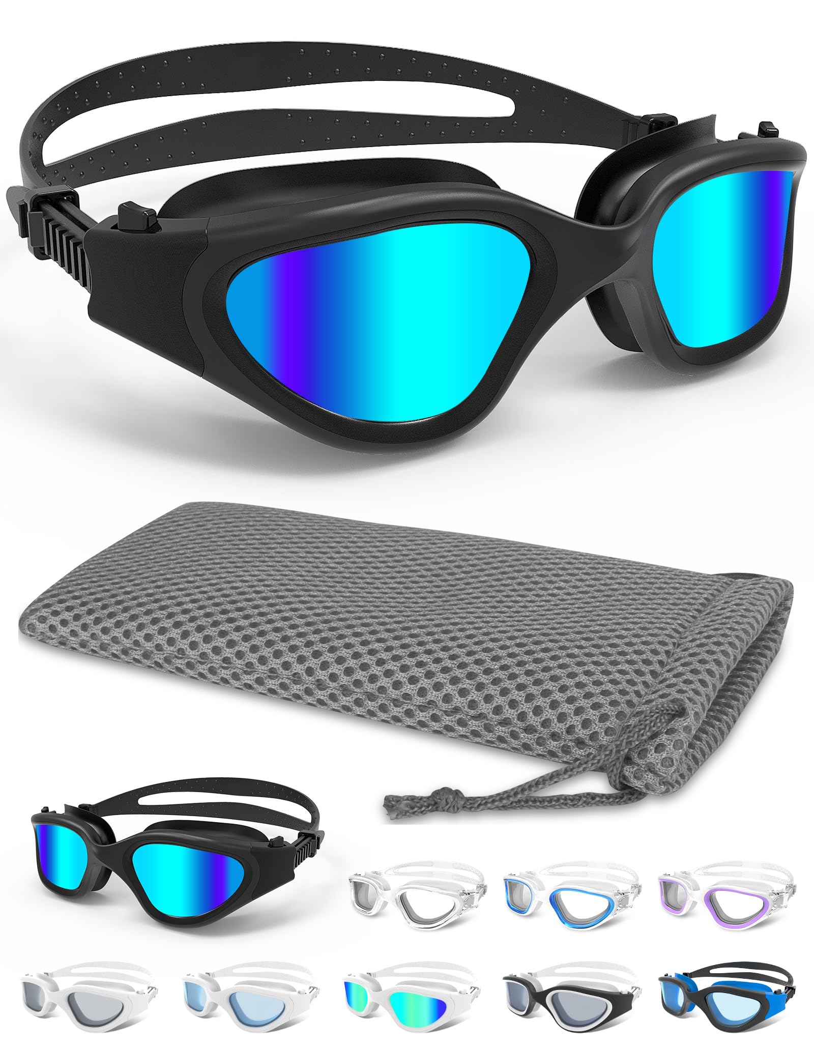 Winline Swimming Goggles Clear Vision Anti Fog Anti UV Anti Leak Waterproof Easy to Adjust Swim Goggles for Adult Men Women Teenager
