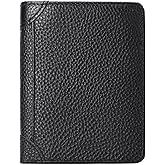 Plinvo Genuine Leather Zipper Wallet for Men, RFID Blocking Bifold Design with Coin Pocket and Large Capacity (Black)