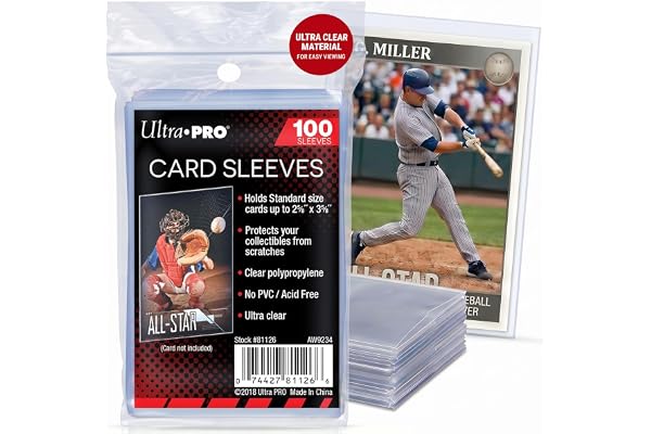 Ultra Pro Soft Card Sleeves 2-5/8 inch X 3-5/8 inch, Ultra Clear (100Count)