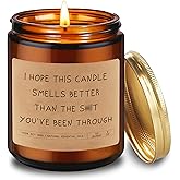 Funny Candles for Women and Men, Lavender Soy Candle with Amber Glass Jar, Get Well Gifts for Women and Men, 50 Hours Burn Time