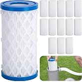 Universal Type A/C/III Pool Filter Cartridge with Reusable Filter Paper | Pools Pump Cartridge Filtration Kit for Above Ground Pools Keep Water Clean, 14 Pcs Pool &amp; Spa Filter Paper Replacement