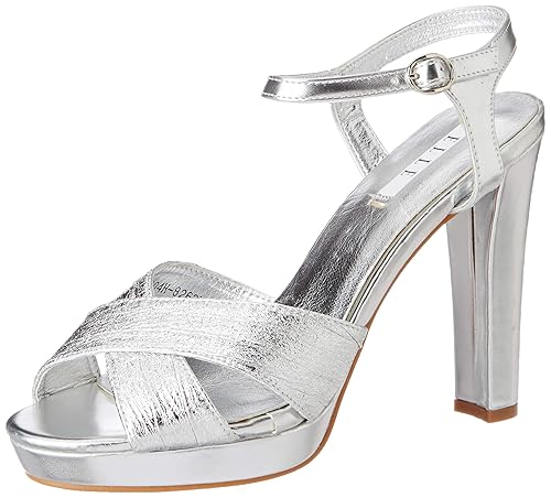 silver high sandals uk