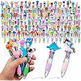 Humyoun 120 Pcs Mini Multicolor Pen in One 4 in 1 Valentines Cute Fun Ballpoint Ink Pens Bulk Fun Gifts for Birthday Valentines Stationery Party Favor Office Supplies (Classic Style)