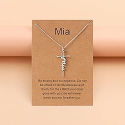 Lcherry Mia Name Cross Necklace Personalized Custom