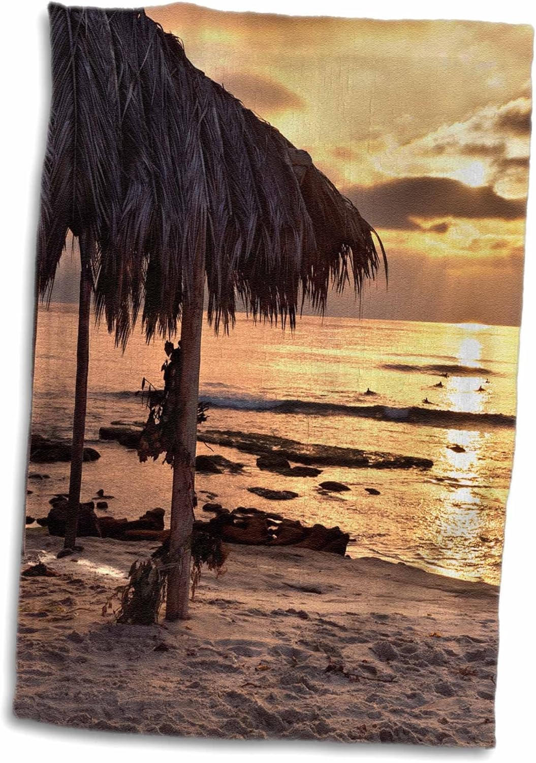 Amazon Com 3d Rose California La Jolla Surf Shack Surfers At Windansea Beach Sunset Hand Towel 15 X 22 Home Kitchen