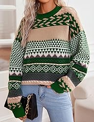Flygo Men's Vintage Grandpa Sweater Crewneck
