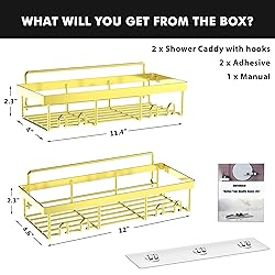 Moforoco Shower Caddy Shelf Organizer Rack, Self