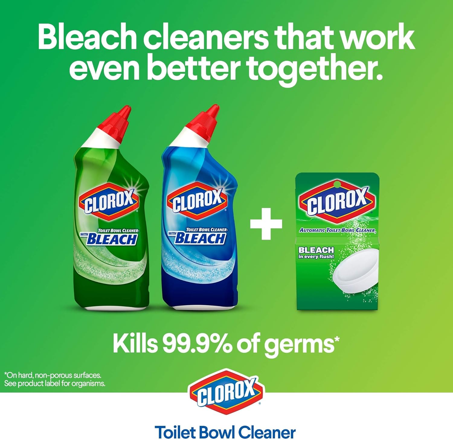 Clorox Toilet Bowl Cleaner with Bleach, Rain Clean Scented 1.5 pt (24 fl oz) 709 ml Janitorial
