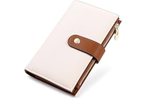 yiijay Women's Wallets RFID Blocking Leather Trifold Clutch Wallet Credit Card Holder Ladies Travel Wallet Purse with Pen Holder