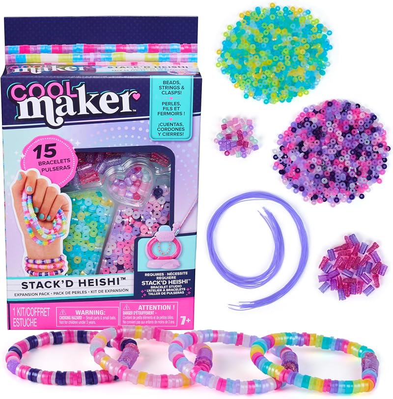 Cool MAKER Stack’d Heishi Expansion Pack Bracelet Kit 1300 Beads 15 Designs