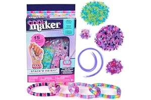 Cool Maker, Stack’d Heishi Expansion Pack Bead Kit, Bracelet Making Kit with Over 1300 Beads for Bracelets, Makes 15, Gifts & Stocking Stuffers for Girls Ages 7 and up