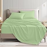 USXIBEI Queen Size 4 Piece Sheet Set - Comfy Breathable & Cooling Bed Sheets Set, Soft and Wrinkle Free, Deep Pockets, Easy & Secure Fit, Hotel Luxury Bedding for Women, Men - Oeko-Tex - Sage Green