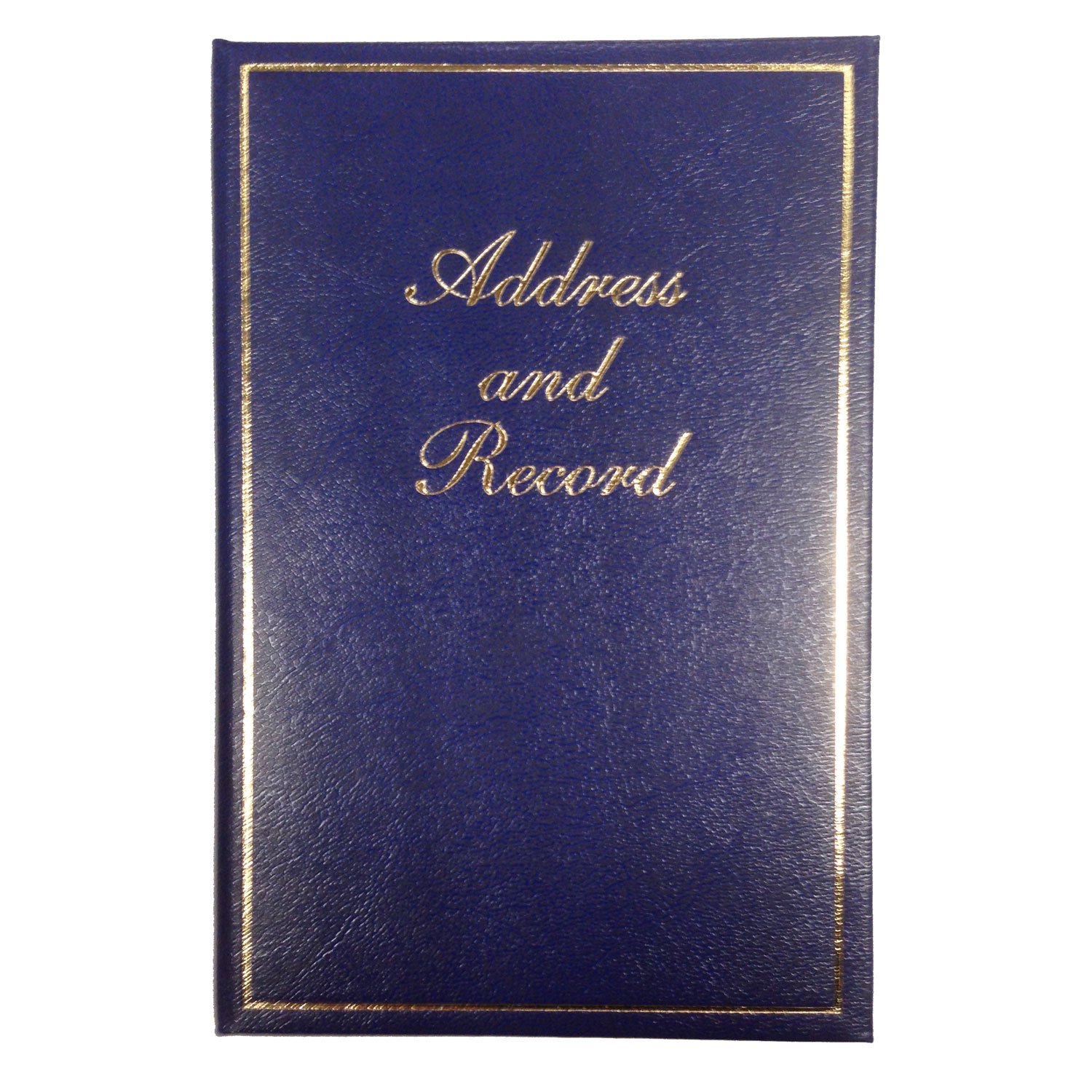 Esposti Address and Record Book - Vinyl Padded Cover - Gold Letters - 3 Step Index for Christmas Card List Birthdays and Anniversaries - Blue - 135 x 195mm