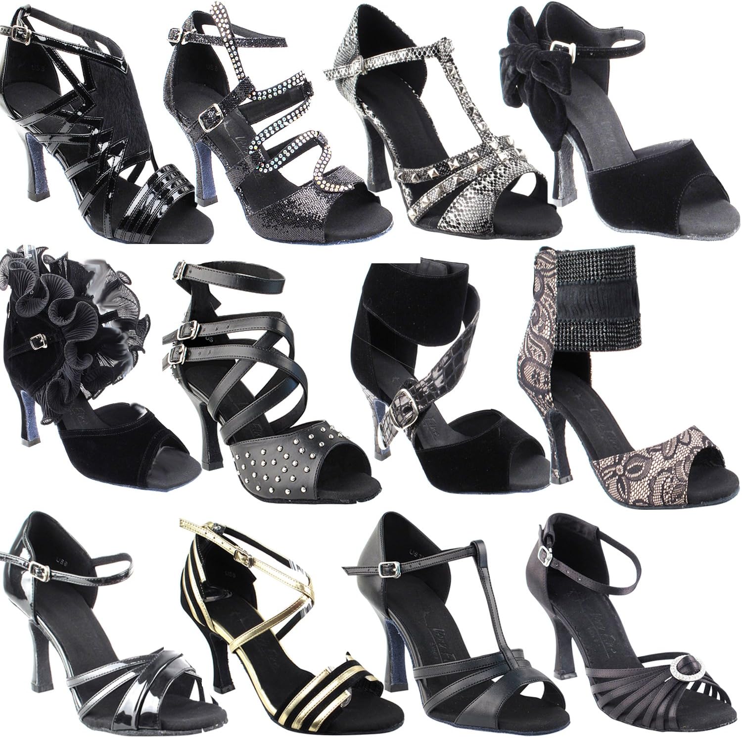 50 Shades of Black Dance Shoes for Women: Latin Ballroom Salsa Clubing Wedding
