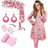 Janmercy 5 Pcs 70s 80s Disco Outfit for Women Costume