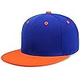 CHOK.LIDS Flat Bill Visor Classic Snapback Hat Blank Adjustable Brim High Top End Trendy Color Style Plain Tone Baseball Cap