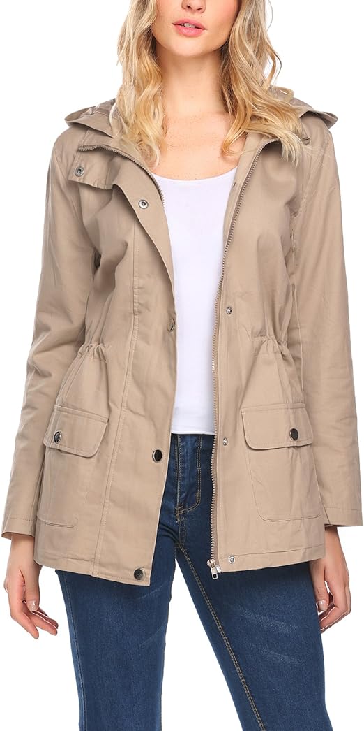 Beyove Women's Military Anorak Utility Classic Safari Jacket with