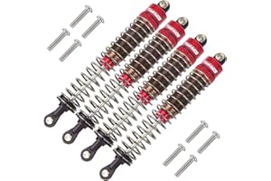 TOOMOD 1/10 100mm RC Oil filled Shock Absorbers kit for Tamiya Bullhead SuperClod Buster TRX4 Axial SCX10 D90 Crawler Buggy Car Upgrades Replace Parts (Red)