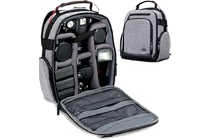 USA GEAR Portable Camera Backpack for DSLR with Customizable Accessory Dividers, Weather Resistant Bottom and Comfortable Bac