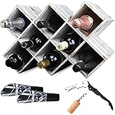 Penitent Man Wooden Wine Rack - Rustic Farmhouse Wine Racks Countertop Storage and Bottle Rack for Wine Storage