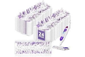 AIR U+ 24 Pack Disposable Power Mop Pads Refills for Swiffer Power Mop, Unscented 14-Layer Thickened Multi-Surface Replacement Mopping Refills Pads for Floor Surface Cleaning