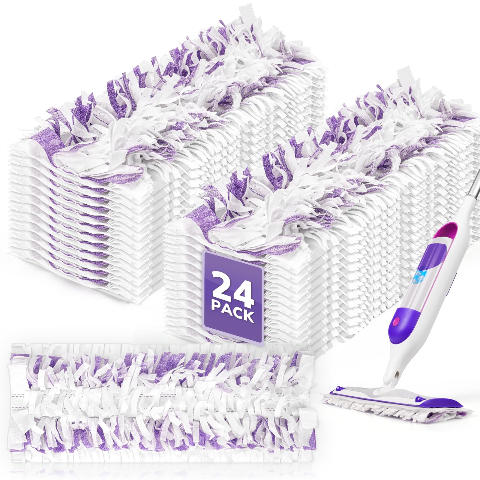 Photo 1 of AIR U+ 24 Pack Disposable Power Mop Pads Refills for Swiffer Power Mop, Unscented 14-Layer Thickened Multi-Surface Replacement Mopping Refills Pads for Floor Surface Cleaning