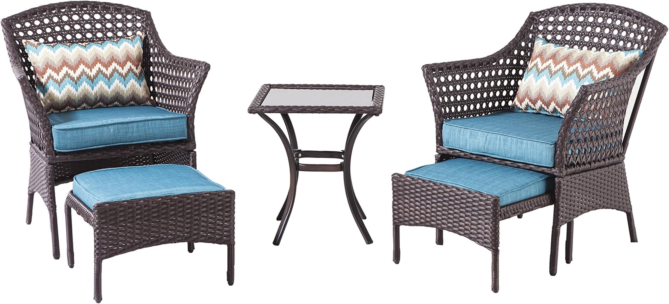 Backyard Classics Bainbridge 3-Piece Wicker Chair Set with Ottoman