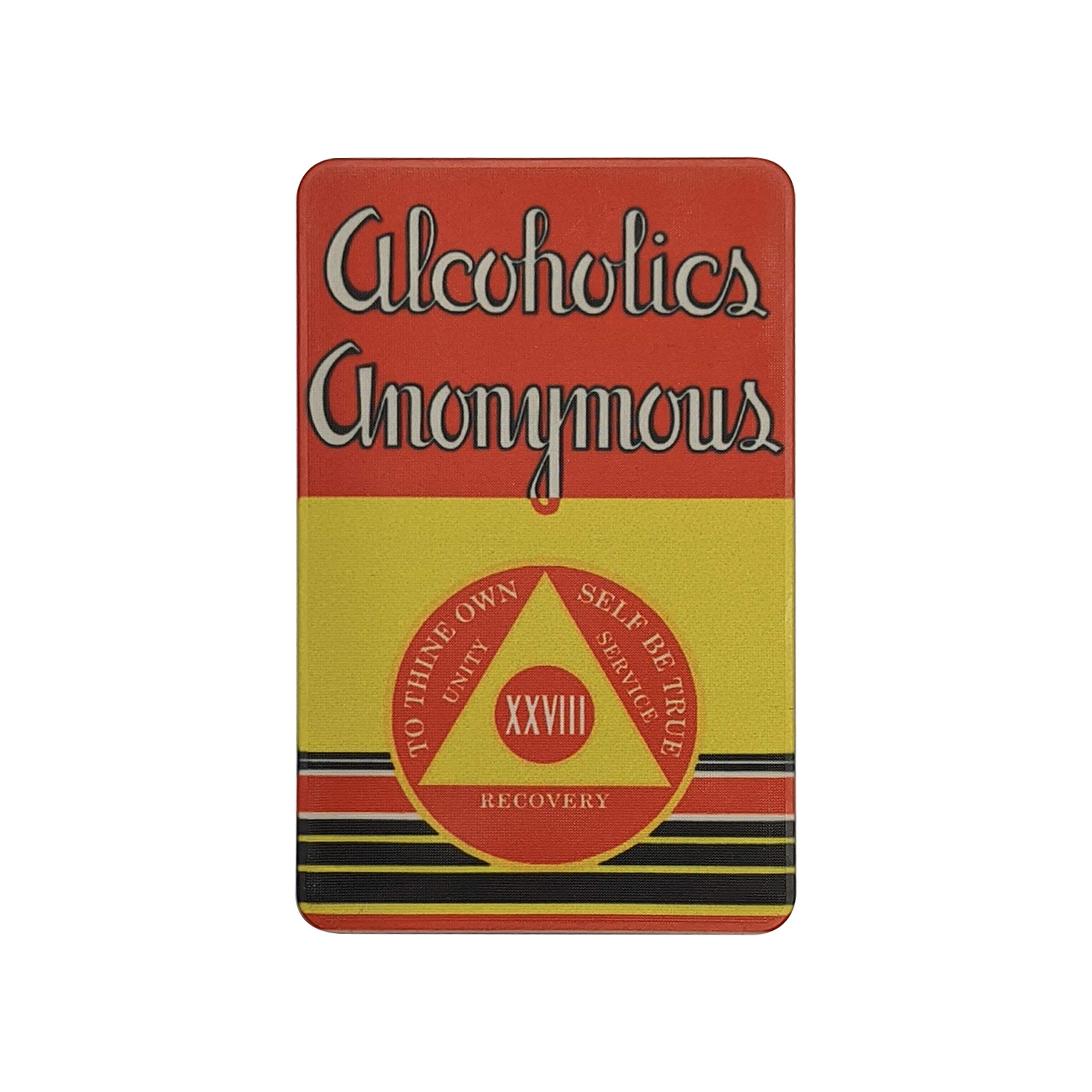 MYRECOVERYSTORE First Edition Big Book Alcoholics Anonymous Rectangular AA Sobriety Chip with How It Works (Years 1-50 Offered) Wallet Chip Recovery Style (Year 28)