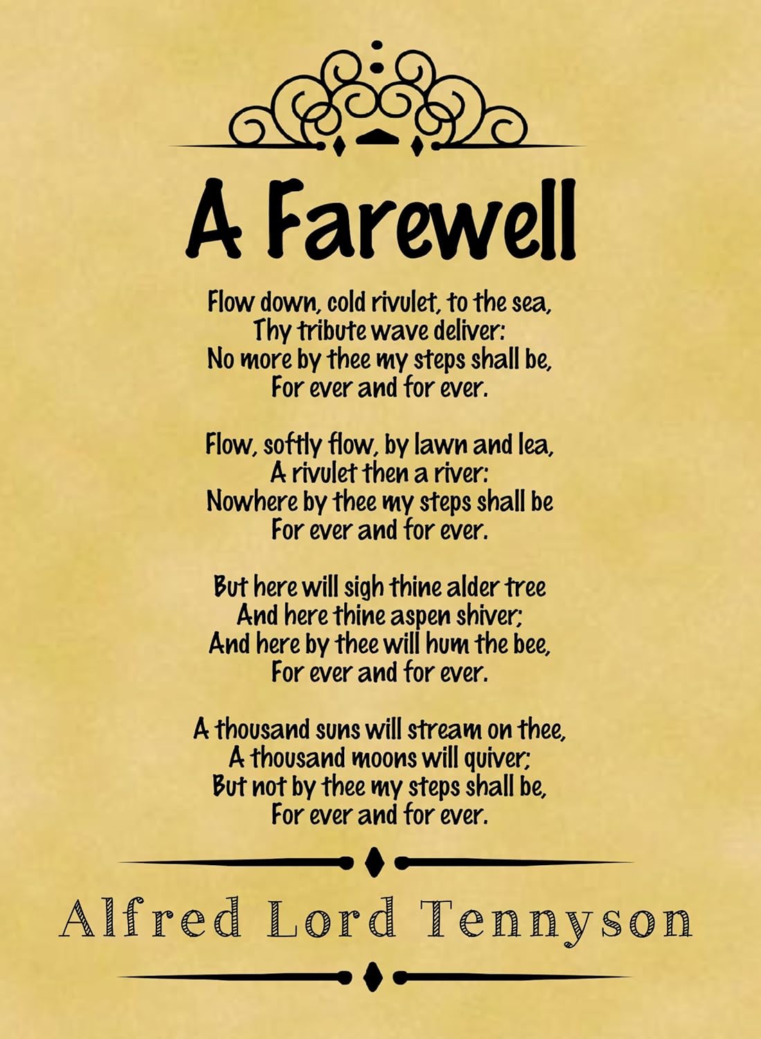 Parchment Style Card Greetings Card 14cm x 10cm Classic Poem Alfred