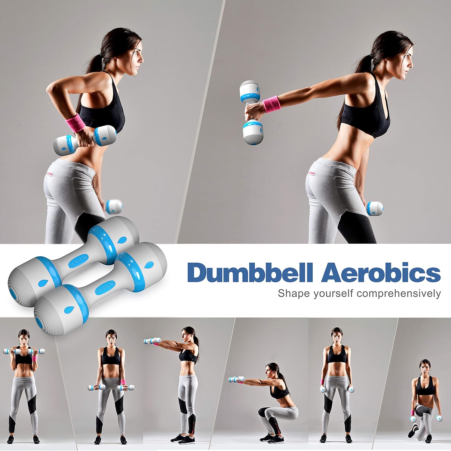 Aznze Adjustable Dumbbell Weight Set Barbell Lifting 4-22 lbs for Home Bodybuilding Training Rubber Dumbbell PairsHome Fitness Equipment : Sports & Outdoors