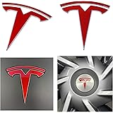 Logo Decal Wrap for Tesla Model Y, 11-pc Set (Gloss Red)