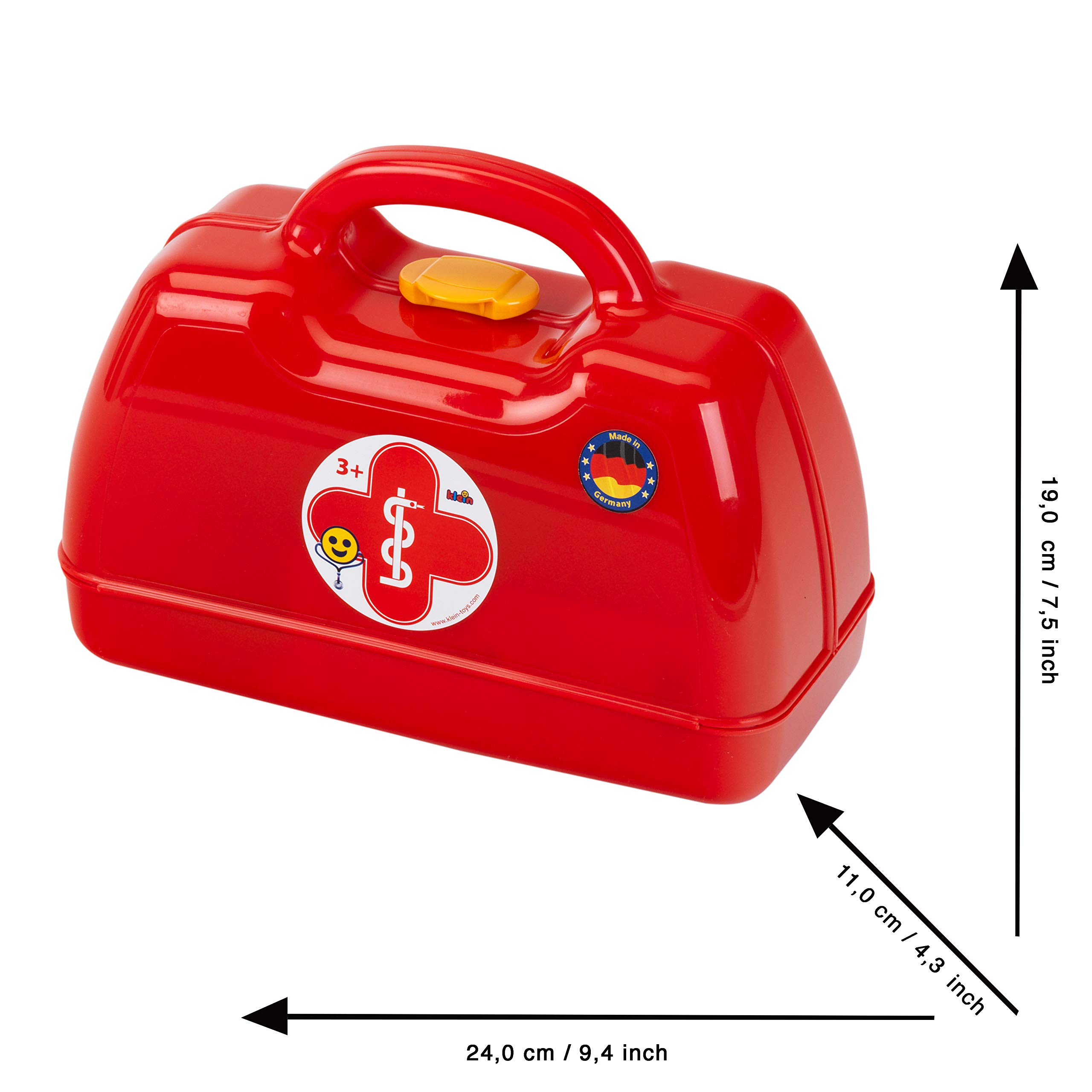 Theo Klein 4457 Arztkoffer | Mit Stethoskop, Thermometer, Spritze und vielem mehr | Robuster Koffer mit praktischem Tragegriff | Maße: 24 cm x 11 cm x 19 cm | Spielzeug für Kinder ab 3 Jahren 4