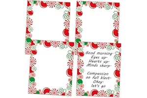 Qyeahkj 100 Sheets Christmas Stationery Paper 8.5" X 11" Christmas Candy Letterhead Paper Printer Paper Holiday Xmas Computer Paper for Teacher Printing Writing Letters Notes School Office Supplies
