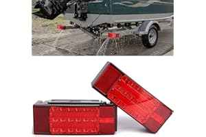 LINKITOM New Halo Rectangle Submersible LED Trailer Light, Super Bright Brake Stop Turn Tail License Lights for Camper Truck RV Boat Snowmobile Over 80" Inch