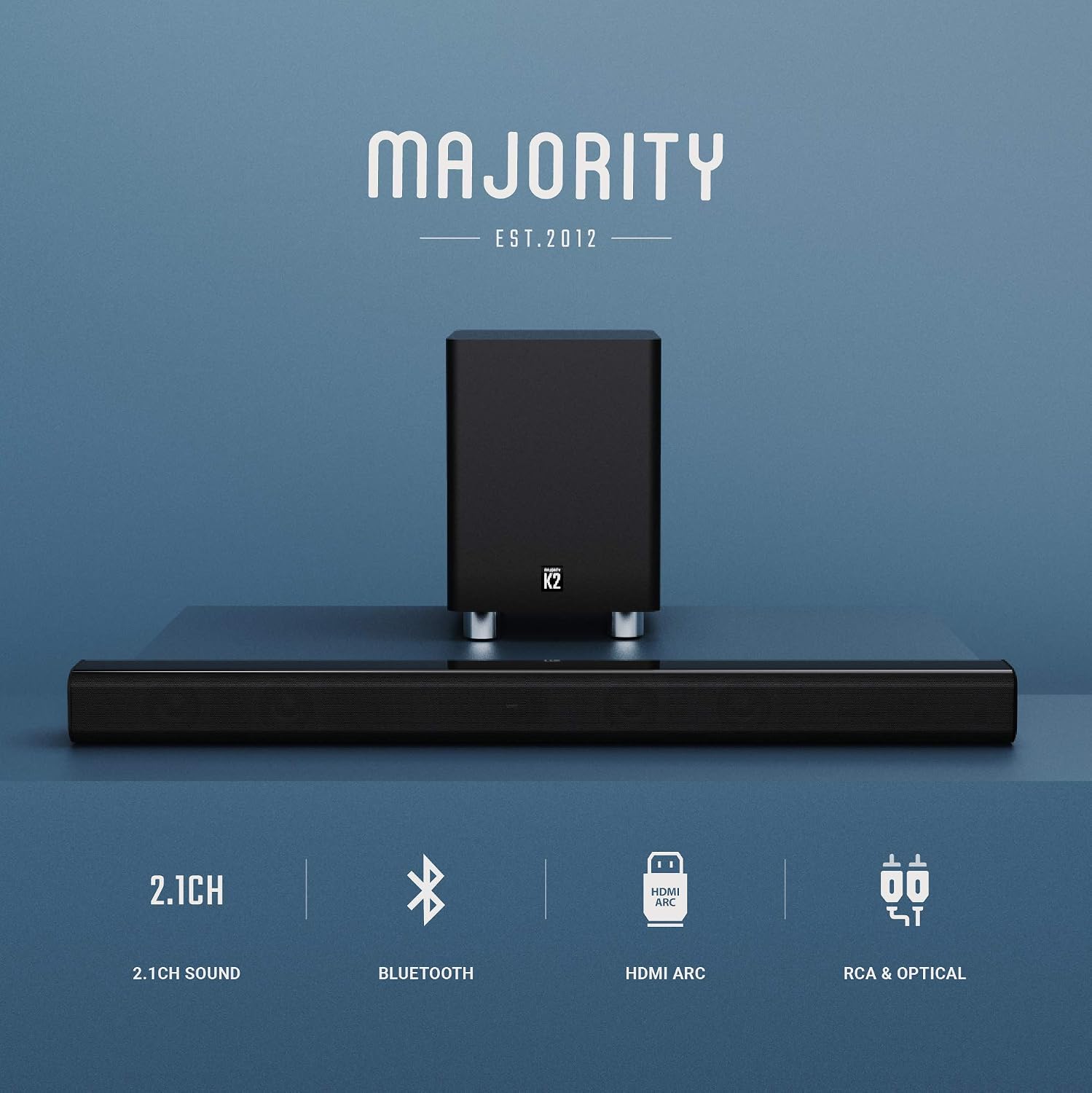 MAJORITY Home Cinema Soundbar for TV with Subwoofer I 3D Theater Surround Sound System with 150W and 2.1 Channel Speakers I Bluetooth - Image 3