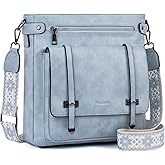 Roulens Crossbody Bags for Women,Multi Pocket Crossbody Purses Vegan Leather Shoulder Handbags Travel Purse Adjustable Strap