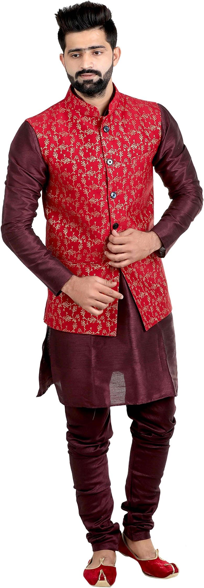 Veera Paridhaan Men's Banarasi Print Nehru Jacket