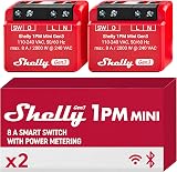Shelly 1PM Mini Gen3 WiFi Smart Switch 1 Channel 8A Power Metering 2 Pack
