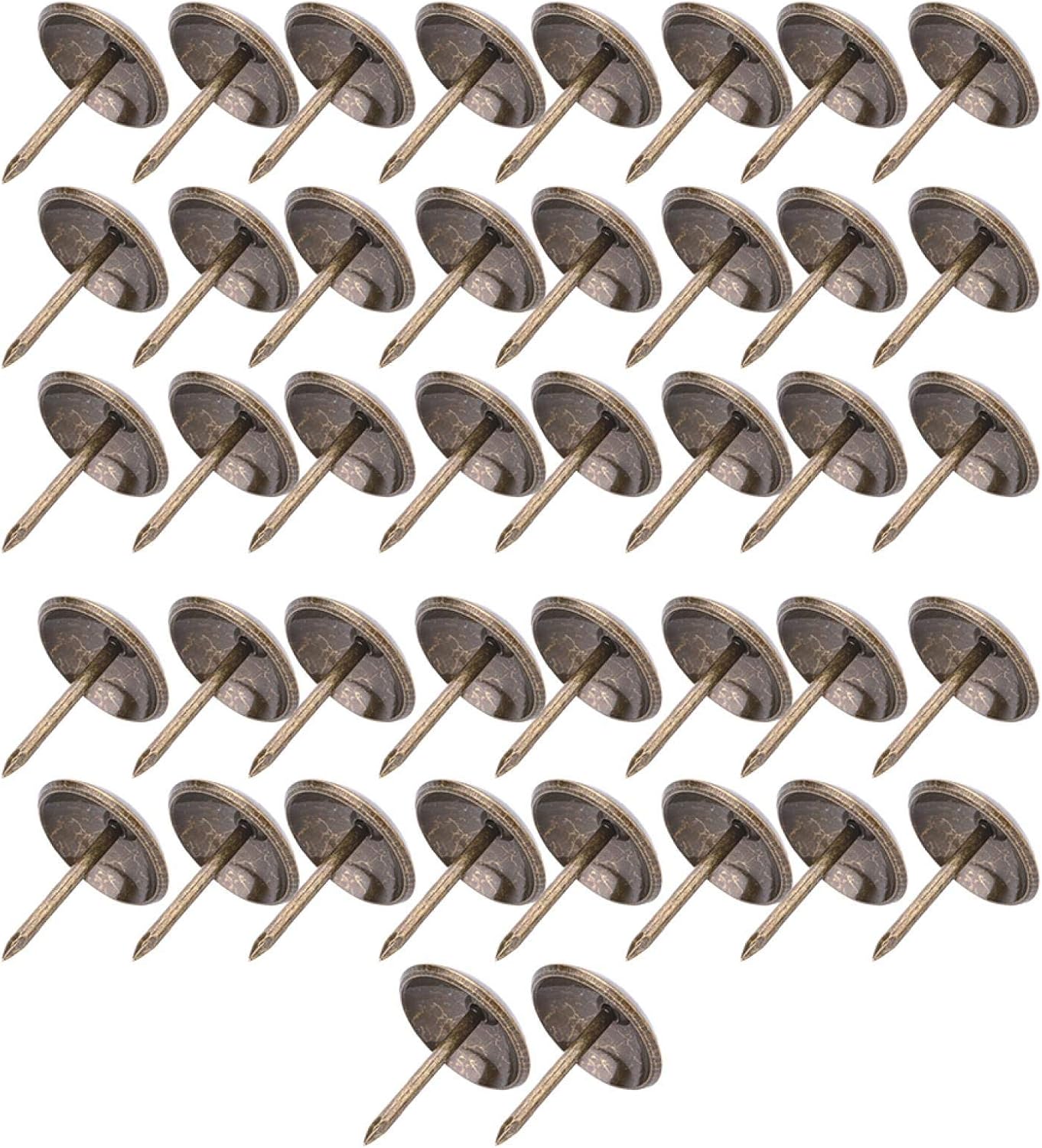 50PCS Thickened Upholstery Tacks Antique Brass Furniture Nails Pins Round Large-Headed Nail Antique Upholstery Nails Furniture Tacks(16 * 20mm)